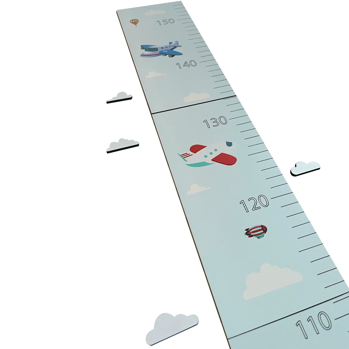 Visinometar za decu "avion" (do 150 cm, drveni, samolepljivi)