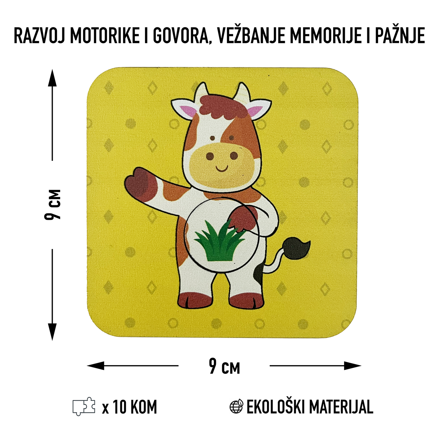 Drvena edukativna slagalica za decu "Ko šta jede"