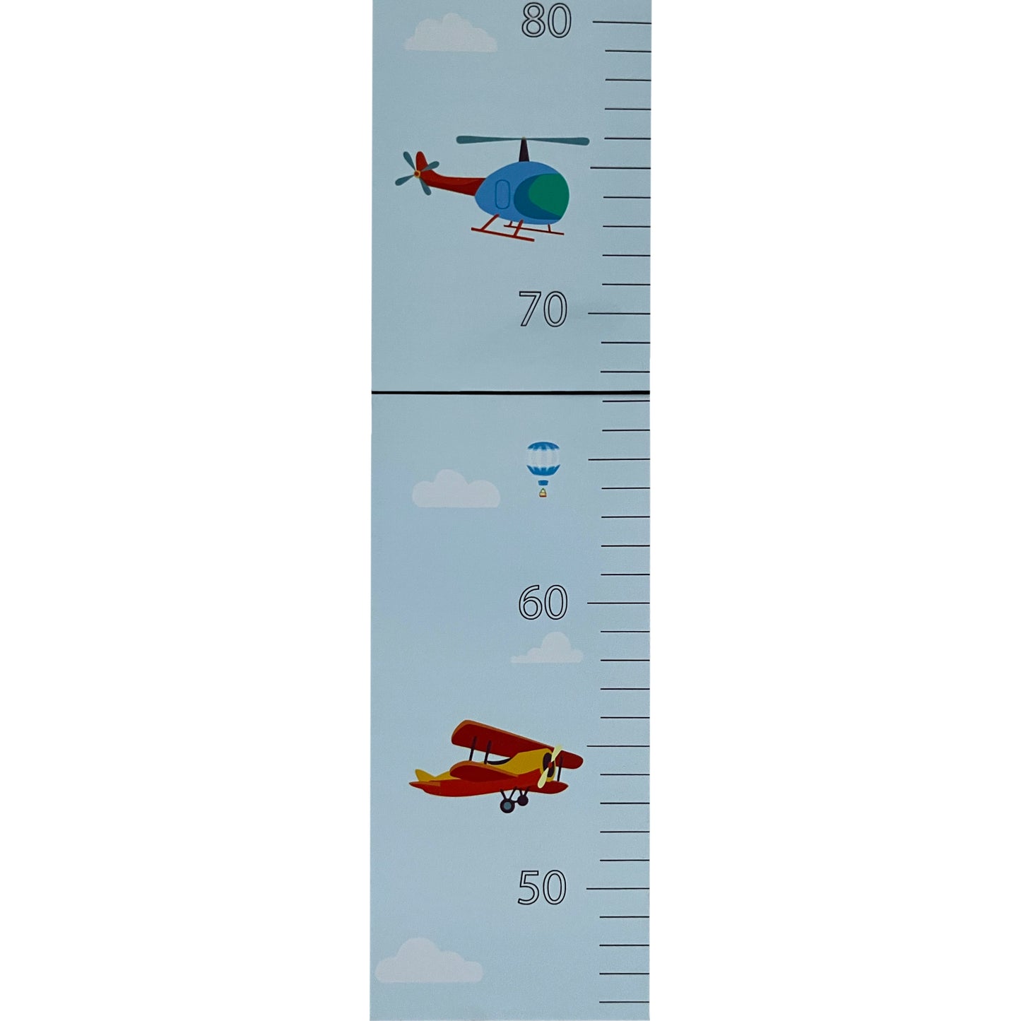 Visinometar za decu "avion" (do 150 cm, drveni, samolepljivi)